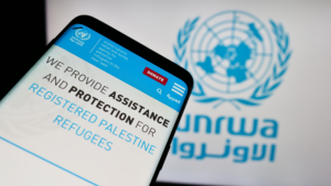 Photo téléphone & logo UNRWA