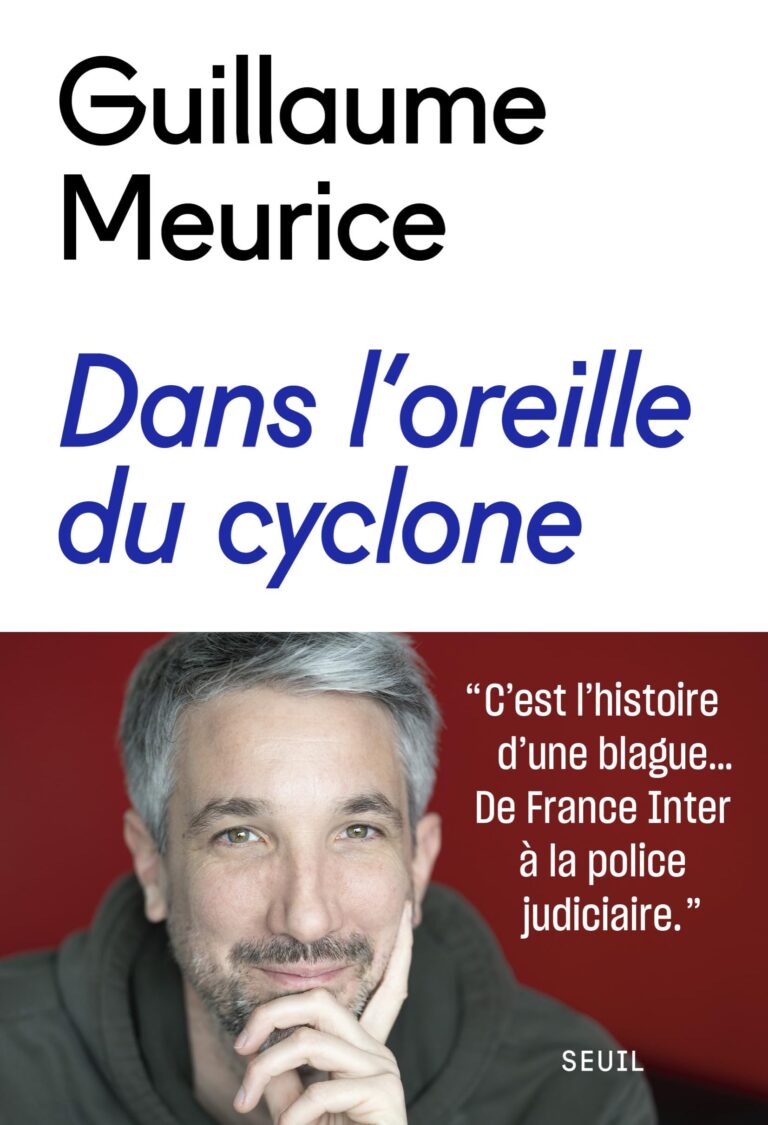 Photographie de la couverture du livre de Guillaume Meurice "Dans l'oreille du cyclone"