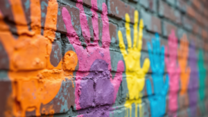 illustration mains colorées